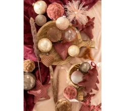 * Guirlande Et Boule De Sapin^Lot De 6 Boules De Noël Déco "Velours" 8Cm Ocre