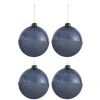 * Guirlande Et Boule De Sapin^Lot De 4 Boules De Noël Design "Perlas" 27Cm Bleu
