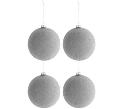 * Guirlande Et Boule De Sapin^Lot De 4 Boules De Noël Design "Perles" 12Cm Naturel