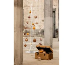 * Guirlande Et Boule De Sapin^Lot De 4 Boules De Noël Design "Perles" 12Cm Naturel