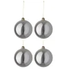 * Guirlande Et Boule De Sapin^Lot De 4 Boules De Noël Design "Lisse" 28Cm Gris