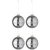 * Guirlande Et Boule De Sapin^Lot De 4 Boules De Noël Design "Entaille" 24Cm Gris