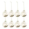 * Guirlande Et Boule De Sapin^Lot De 8 Boules De Noël Design "Coeur" 6Cm Or