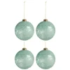 * Guirlande Et Boule De Sapin^Lot De 4 Boules De Noël Design "Antique" 12Cm Bleu