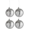 * Guirlande Et Boule De Sapin^Lot De 4 Boules De Noël Design "T Che" 28Cm Argent
