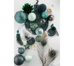 * Guirlande Et Boule De Sapin^Lot De 6 Boules De Noël En Verre "Paillettes Or" 8Cm Transparent