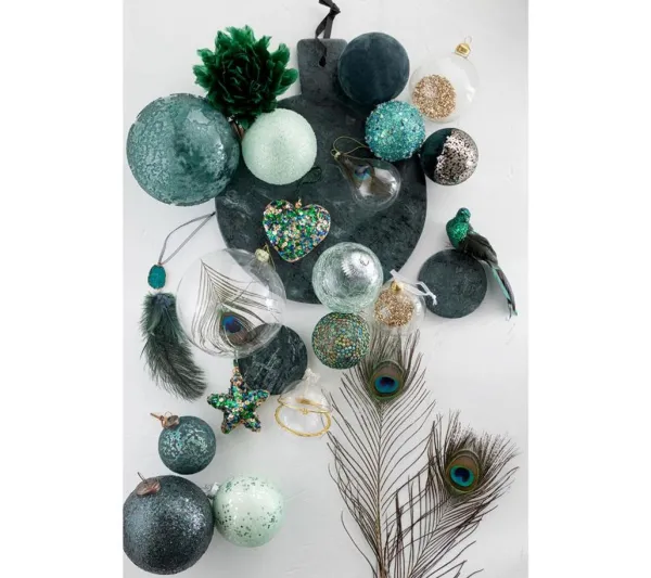 * Guirlande Et Boule De Sapin^Lot De 6 Boules De Noël En Verre "Paillettes Or" 8Cm Transparent