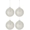 * Guirlande Et Boule De Sapin^Lot De 4 Boules De Noël "Etoiles" 12Cm Argent