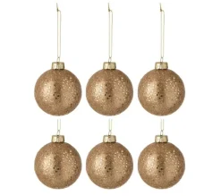 * Guirlande Et Boule De Sapin^Lot De 6 Boules De Noël "Etoiles" 8Cm Bronze