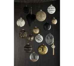 * Guirlande Et Boule De Sapin^Lot De 4 Boules De Noël "Feuilles Paillettes" 10Cm Blanc