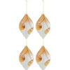* Guirlande Et Boule De Sapin^Lot De 4 Boules De Noël "Feuilles Sechees" 16Cm Ocre