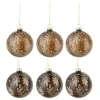 * Guirlande Et Boule De Sapin^Lot De 6 Boules De Noël "Feuilles" 8Cm Beige Et Marron