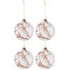* Guirlande Et Boule De Sapin^Lot De 4 Boules De Noël "Fleurs Sechees" 12Cm Orange