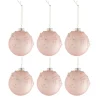 * Guirlande Et Boule De Sapin^Lot De 6 Boules De Noël "Fleurs Opale" 8Cm Rose