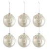 * Guirlande Et Boule De Sapin^Lot De 6 Boules De Noël "Fleurs" 8Cm Argent