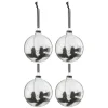 * Guirlande Et Boule De Sapin^Lot De 4 Boules De Noël "Fleurs Sechees" 10Cm Noir
