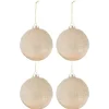 * Guirlande Et Boule De Sapin^Lot De 4 Boules De Noël "Givre" 10Cm Champagne