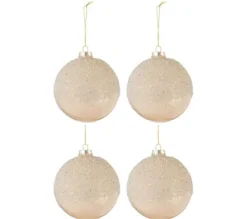 * Guirlande Et Boule De Sapin^Lot De 4 Boules De Noël "Givre" 10Cm Champagne