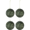 * Guirlande Et Boule De Sapin^Lot De 4 Boules De Noël "Givres" 10Cm Vert