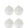 * Guirlande Et Boule De Sapin^Lot De 4 Boules De Noël "Givre" 10Cm Blanc