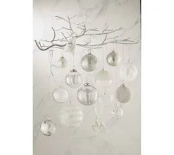 * Guirlande Et Boule De Sapin^Lot De 4 Boules De Noël "Givre" 10Cm Blanc