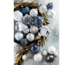 * Guirlande Et Boule De Sapin^Lot De 4 Boules De Noël "Glace" 10Cm Bleu