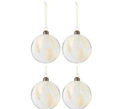 * Guirlande Et Boule De Sapin^Lot De 4 Boules De Noël "Lagurus" 10Cm Transparent