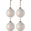 * Guirlande Et Boule De Sapin^Lot De 4 Boules De Noël "Leopard" 10Cm Creme