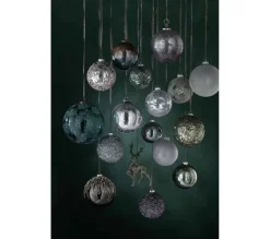 * Guirlande Et Boule De Sapin^Lot De 4 Boules De Noël "Mini Perles" 10Cm Gris