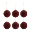 * Guirlande Et Boule De Sapin^Lot De 6 Boules De Noël "Motifs" 8Cm Bordeaux