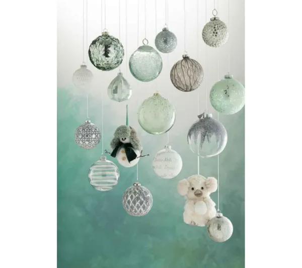 * Guirlande Et Boule De Sapin^Lot De 4 Boules De Noël "Paillettes" 10Cm Vert Menthe