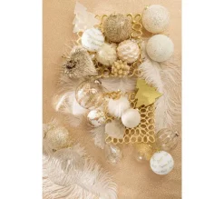 * Guirlande Et Boule De Sapin^Lot De 4 Boules De Noël "Paillettes" 10Cm Or