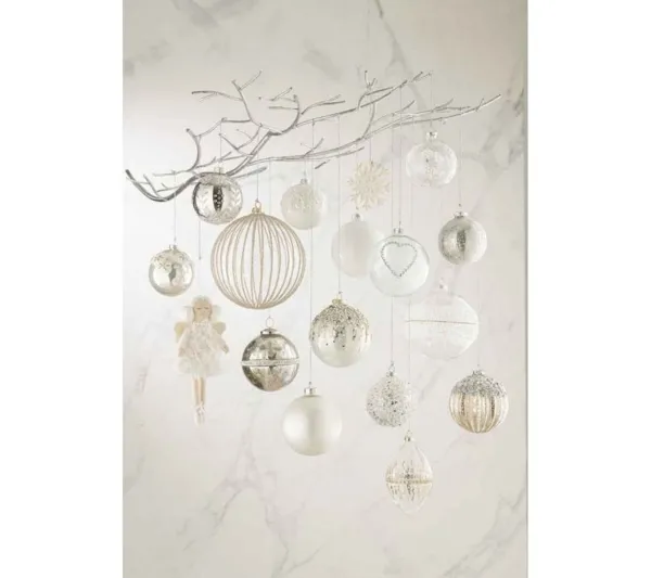 * Guirlande Et Boule De Sapin^Lot De 4 Boules De Noël "Perles" 10Cm Blanc