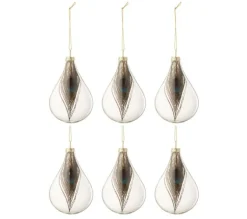 * Guirlande Et Boule De Sapin^Lot De 6 Boules De Noël "Plumes" 11Cm Transparent