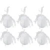 * Guirlande Et Boule De Sapin^Lot De 6 Boules De Noël "Plumes" 8Cm Blanc