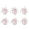 * Guirlande Et Boule De Sapin^Lot De 6 Boules De Noël "Plumes Déco" 8Cm Rose