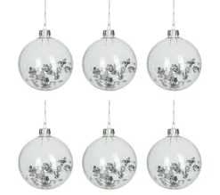 * Guirlande Et Boule De Sapin^Lot De 6 Boules De Noël "Sequins" 9Cm Transparent