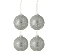* Guirlande Et Boule De Sapin^Lot De 4 Boules De Noël "Serenity" 10Cm Bleu
