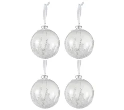 * Guirlande Et Boule De Sapin^Lot De 4 Boules De Noël "Sucre" 10Cm Transparent