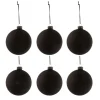 * Guirlande Et Boule De Sapin^Lot De 6 Boules De Noël "Tableau" 8Cm Noir