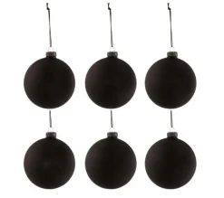 * Guirlande Et Boule De Sapin^Lot De 6 Boules De Noël "Tableau" 8Cm Noir