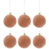 * Guirlande Et Boule De Sapin^Lot De 6 Boules De Noël "Velours" 8Cm Vieux Rose