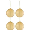 * Guirlande Et Boule De Sapin^Lot De 4 Boules De Noël "Verre Pais" 10Cm Transparent Et Or