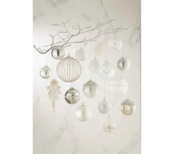 * Guirlande Et Boule De Sapin^Lot De 4 Boules De Noël "Verre Pais" 10Cm Argent