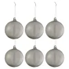 * Guirlande Et Boule De Sapin^Lot De 6 Boules De Noël "Verre Pais" 8Cm Gris