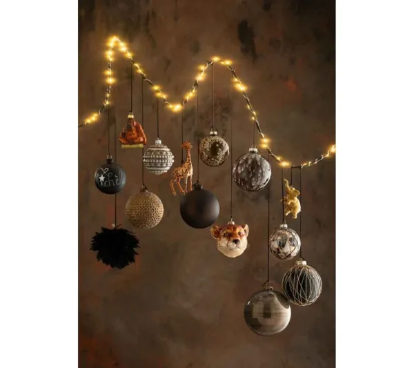 * Guirlande Et Boule De Sapin^Lot De 4 Boules De Noël "Verre Pais" 10Cm Marron