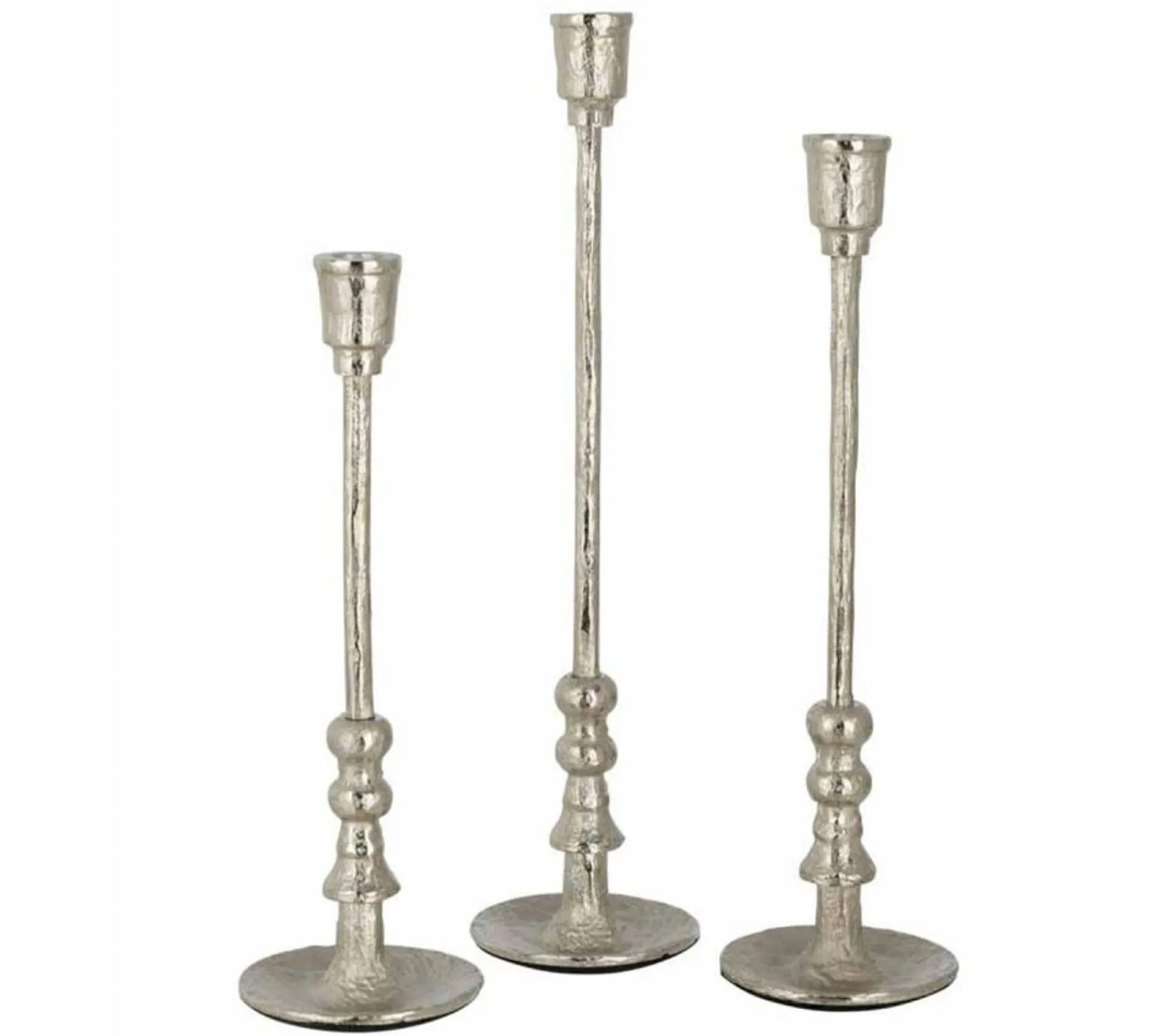 Outlet * Lot De 3 Chandeliers Design "Becca" 44Cm Argent