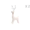 Best * Lot De 2 Décoration De Noël Design Renne Ice Xmas - Blanc