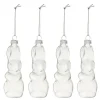 * Guirlande Et Boule De Sapin^Lot De 4 Sujets A Suspendre En Verre "Lapin" 10Cm Transparent