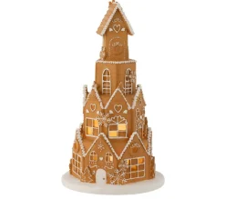 Best Sale * Maison Ronde A Led "Pain D'Epice" 47Cm Marron